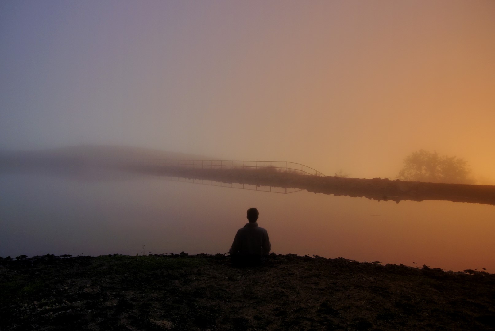 Portrait silhouette at dusk